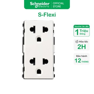Ổ cắm đôi 3 chấu dòng s-flexi - trắng - 16a - 1.5m - size l - schneider electric - f1426uest2m_g19