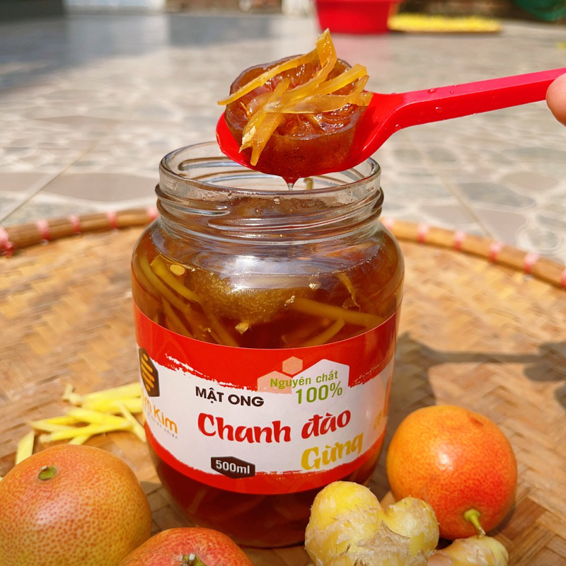 Chanh Đào Gừng Điềm Kim Hũ Thủy Tinh 500ml (700g)