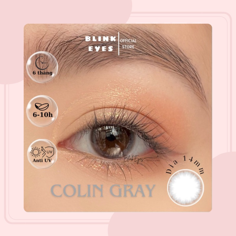 Kính Áp Tròng Lens Mắt YOUNG ONE Màu Xám Tự Nhiên Trẻ Trung A962 Gray Cho Mắt Cận 0-6 Độ Dùng Trong 6 Tháng