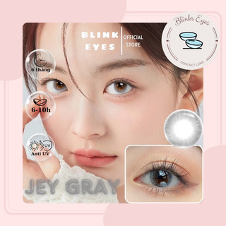 Kính Áp Tròng Lens Mắt YOUNGONE BLINKSEYES Màu Xám Trong Tây JEu Gray Cho Mắt Cận 0-6 Độ Dùng 6 Tháng