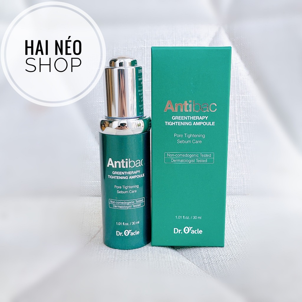 Tinh chất thu nhỏ lỗ chân lông, kiềm dầu DR.ORACLE Antibac Greentherapy Tightening Ampoule 30ml (Hàn)