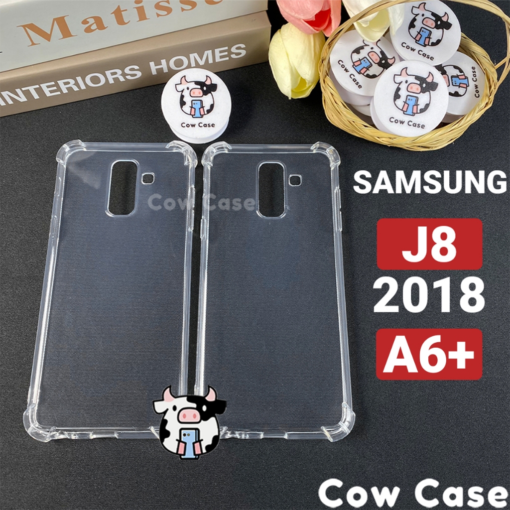 Ốp lưng Samsung J8 2018, A6 Plus chống sốc silicon dẻo trong Cowcase | Vỏ điện thoại SS galaxy bảo vệ camera TRON
