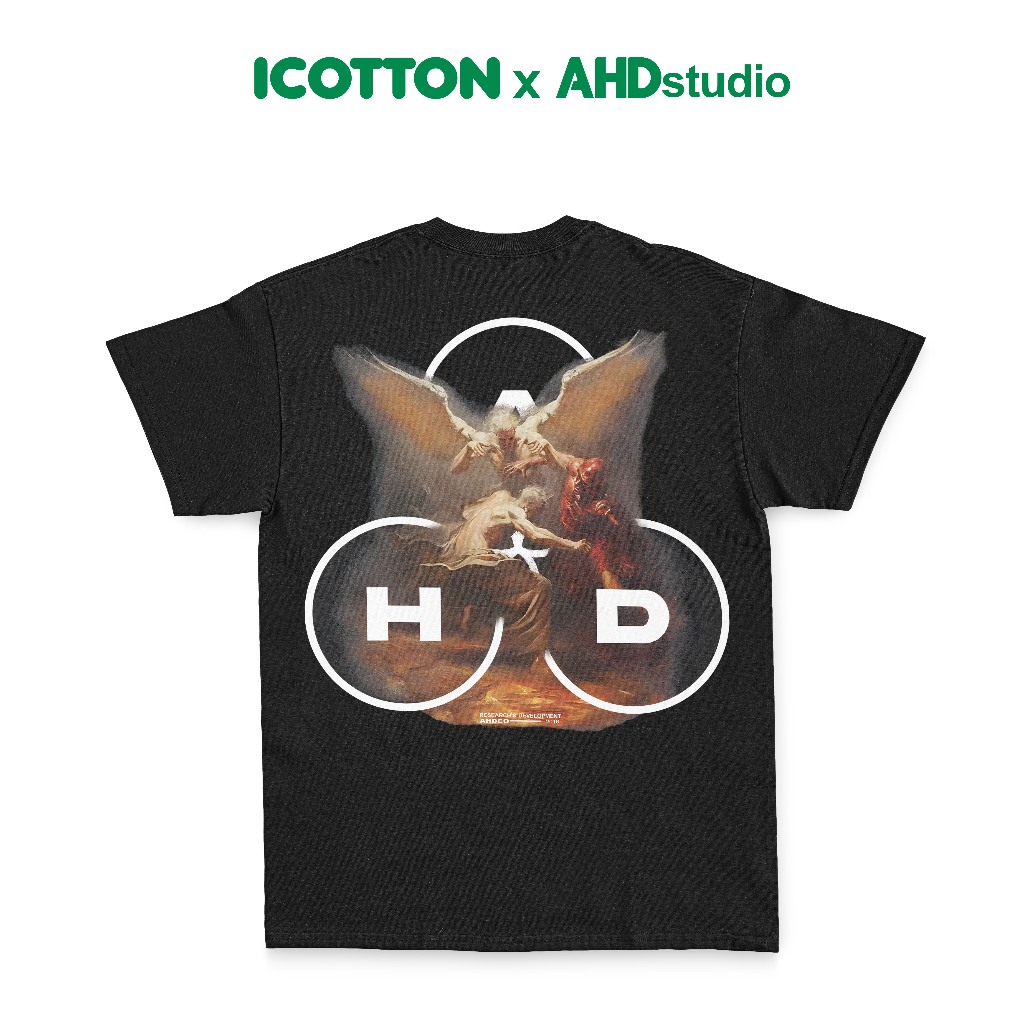 Áo tshirt nam Icotton x Ahd  ANGUISH DTG AT005