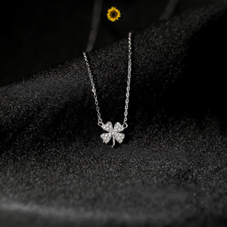 Dây chuyền bạc Cỏ 4 lá đính đá, Dây chuyền Tiệm bạc 21Centimeters