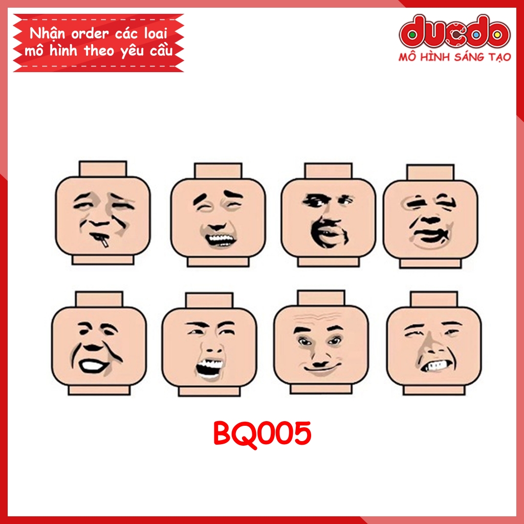 Combo 8 đầu Minifigures Emoji - Meme Trung Dành Cho Mini - Phụ Kiện Đồ Chơi Lắp Ráp Xếp hình BQ003 BQ004 BQ005
