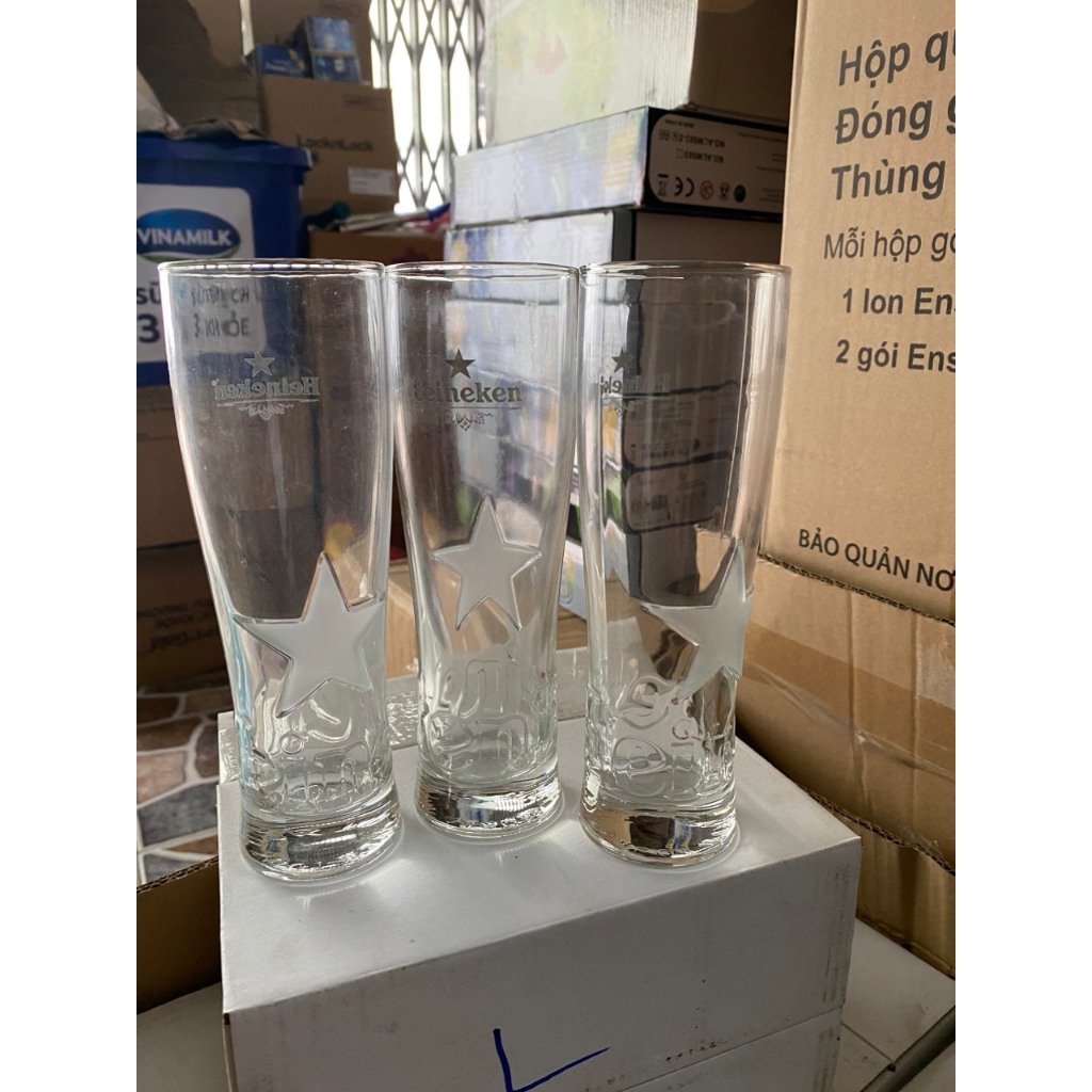 COMBO 6 LY THỦY TINH TRONG SUỐT QUÀ TẶNG BIA HEINEKEN