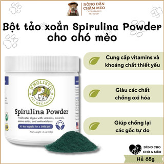 Bổ Sung Vi Chất Dinh Dưỡng Cho Chó Mèo, Wholistic Pet Organics Spirulina Micronutrient, 100 Vi Chất, Vitamin Axit Béo