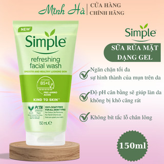 Sữa rửa mặt Simple Kind To Skin Refreshing Facial Wash 150ml dành cho da nhạy cảm