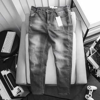 Quần jean nam big size đến 130kg xám xước Quần bò co giản size đại