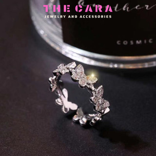 Nhẫn Nữ Hình Bướm Đính Hạt Zircon THECARA