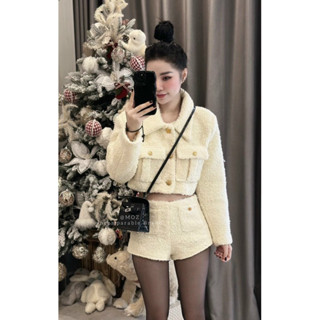 Set Dạ, Set Váy Dạ Lông Cừu Siêu Sang Màu Đen/Trắng/Đỏ