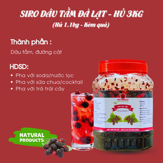 Sirô dâu tằm Đà Lạt kèm quả nguyên chất - pha trà dâu cực dễ