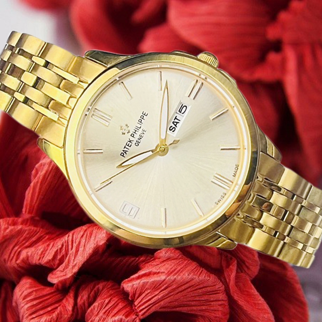 Đồng Hồ Nữ Pateck Philip Japan Watch Dây Thép Đúc Đặc Không Gỉ Chống Có Lịch Thứ Ngày Bảo Hành 24 Tháng