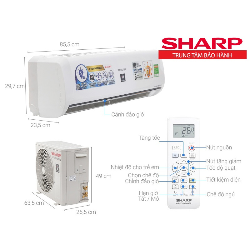 Remote Máy Lạnh SHARP Chính Hãng Bảo Hành 1 Năm