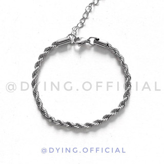Vòng tay rope chain dạng vặn thừng - thép titan không rỉ