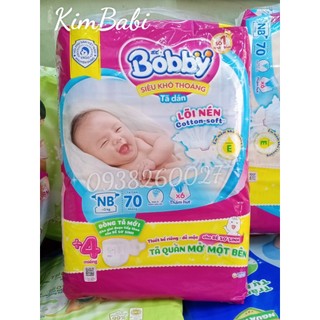 Tã dán sơ sinh bobby xs70+4 / s54 miếng- hsd luôn mới
