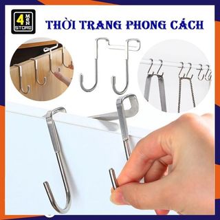 Móc inox chữ s treo đồ siêu chắc - móc treo quần áo inox - móc sau cửa hình chữ s hai móc treo đồ đa năng tiện lợi