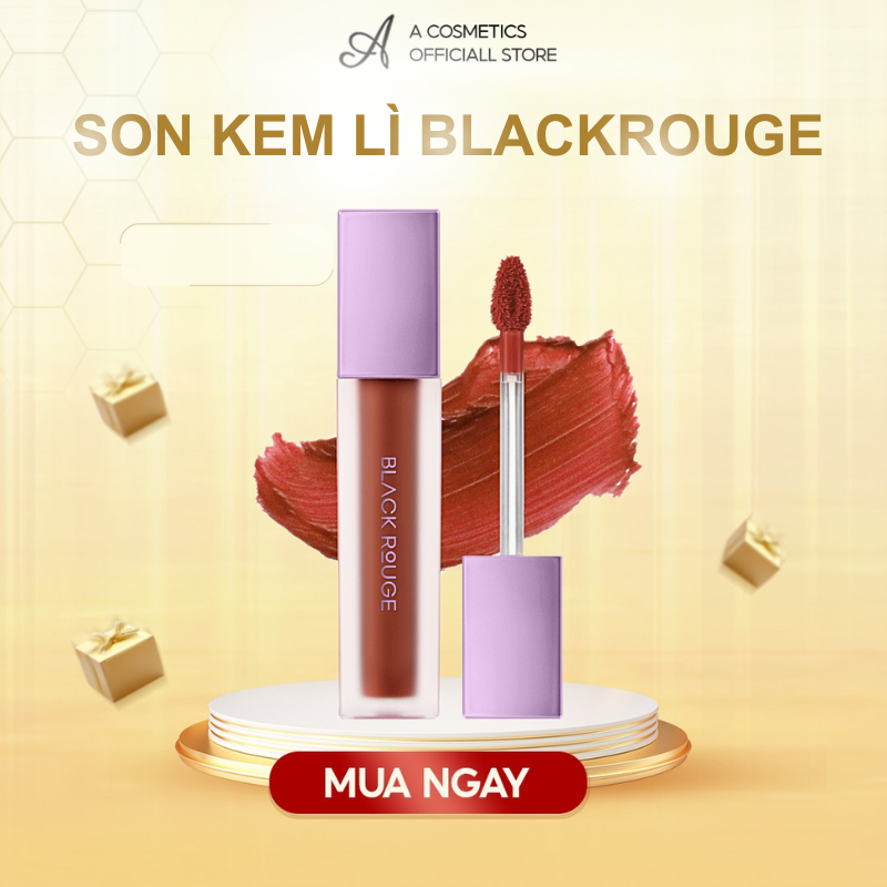 Son kem lì Black Rouge A12, chất son mềm, mịn, mướt, bền màu lâu, không gây cảm giác nứt nẻ khô môi, Acosmetics 37.6g