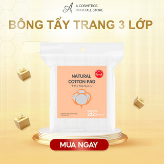 Bông tẩy trang 3 lớp coton pad 222 miếng , mẫu mới Hatsu, Acosmetics