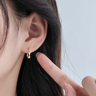 Khuyên tai nữ bạc 925 bông tai tròn mạ vàng  Alice xinh xắn, dế thương K68 | TRANG SỨC BẠC HARMONY