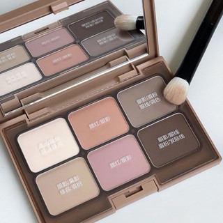 Bảng phấn mắt đa năng Tatibeauty - bảng phấn mắt 6 ô kết hợp, vừa làm màu mắt, má hồng, khối và nhũ highlight