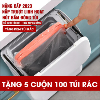 Thùng Rác Treo Tường Đa Năng Bền Chắc 9 - 12L Nắp Trượt Nút Bấm Thùng Rác Treo Cánh Tủ Bếp Dán Trên Tường Cho Phòng Tắm,