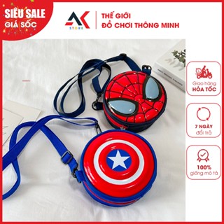 Túi Đeo Chéo Hình Tròn In Hình Siêu Nhân Người Nhện Đội Trưởng Mỹ Thời Trang Cá Tính Cho Bé - Túi Đi Chơi, Túi Diện Tết