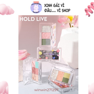 [HOLD LIVE] Bảng mắt 3 ô Hold Live Hello Smile HL584 bảng Phấn Mắt Bỏ Túi 4 Ô Màu
