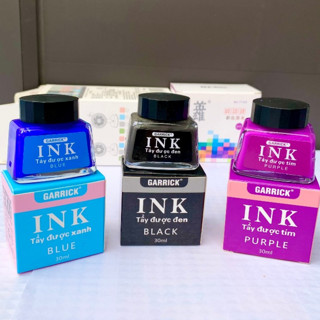 Mực Ink Xóa Được Lọ 30ml, Mực Ink Tẩy Được Dùng Được Cho Các Dòng Bút Máy Tẩy Được Có Piston ( Tặng viên tẩy mực)
