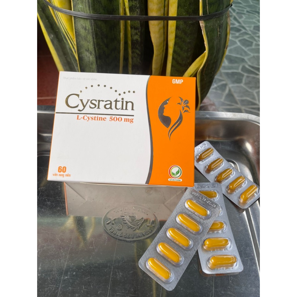 CYSRATIN - L-Cystine viên uống làm đẹp da, sáng da, chống oxy hoá, chăm sóc móng, tóc, bổ sung vitam
