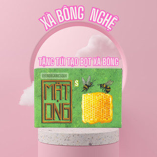 Xà bông nghệ mật ong🍀TẶNG TÚI LƯỚI🍀thiên nhiên lành tính hữu cơ handmade dịu da giảm mụn hương nhẹ mật ong