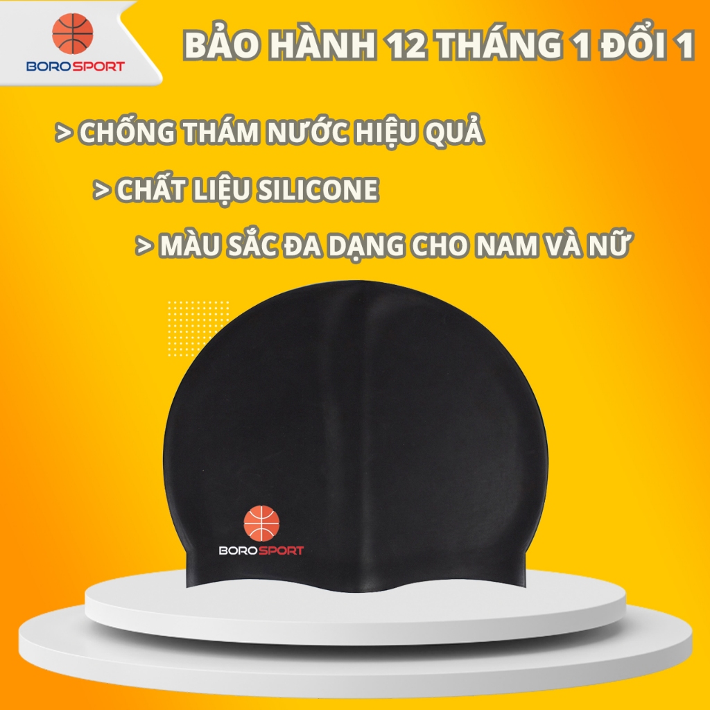 Nón Bơi Chính Hãng Mũ Bơi Silicone Cao Cấp Chống Thấm Nước Cleacco NBBR Boro Sport