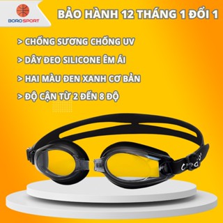 Kính Bơi Cận Từ 2 Đến 8 Độ Kính Bơi Người Cận  Dây Đeo Êm Ái Đệm Mũi Dẻo Dai Chống UV Cleacco SG8100 Boro Sport