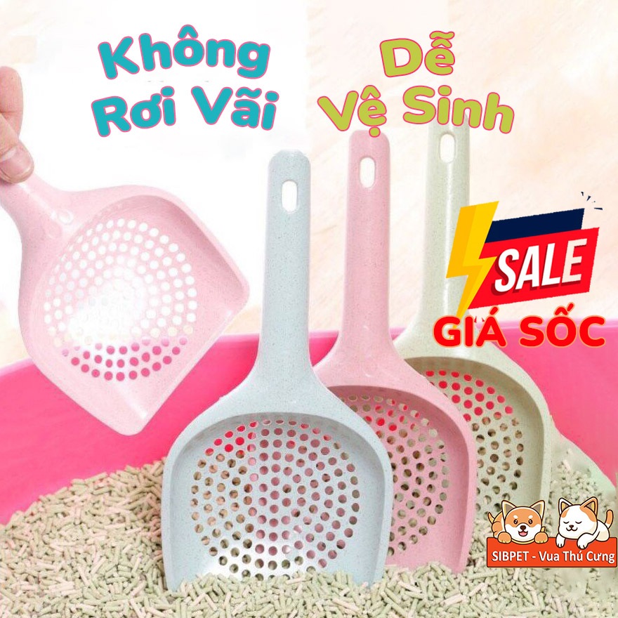 Xẻng xúc cát lỗ tròn vệ sinh cho mèo - TT124