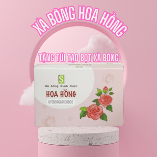 Xà bông hoa hồng thiên nhiên hữu cơ organics handmade an toàn lành tính Bánh 100g