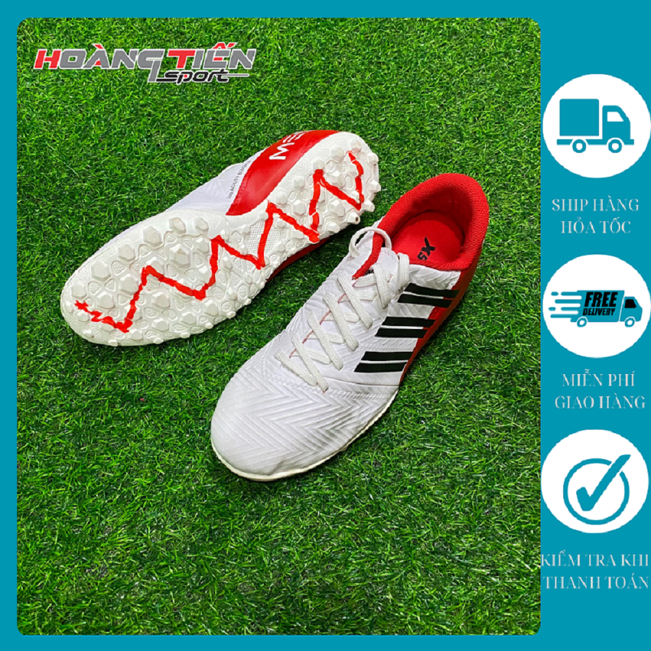 Giày Đá Bóng Messi trắng đỏ (size 38 đến 43)