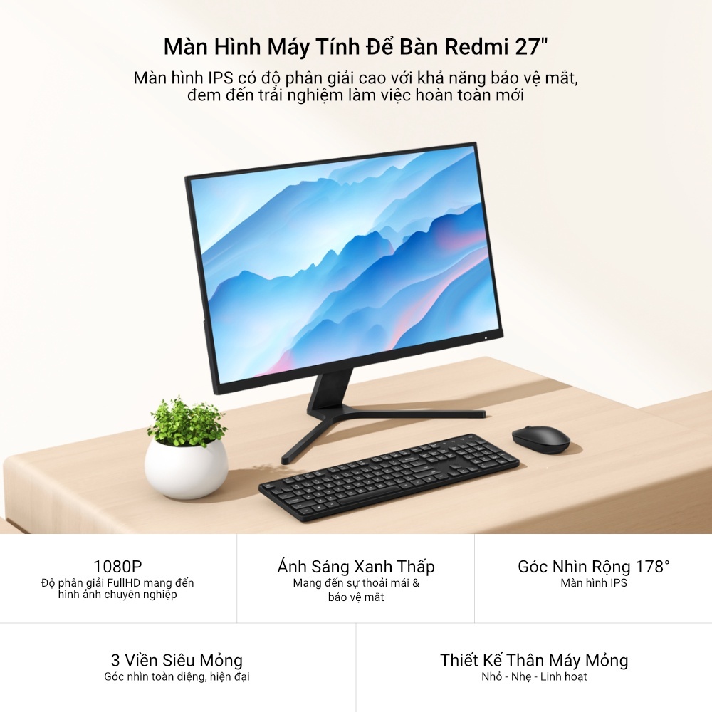 Màn Hình Máy Tính PC Redmi A22 21.45 inch/ 23.8 inch 100Hz/ 27 inch Full HD/ 2K/ A27Q - Đồ Họa Siêu Mượt, Chơi Game Chất | BigBuy360 - bigbuy360.vn