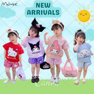 Bộ 100% cotton cao cấp hoạt hình đáng yêu cho bé gái Malwee thời trang trẻ em từ 2-8 tuổi A1869