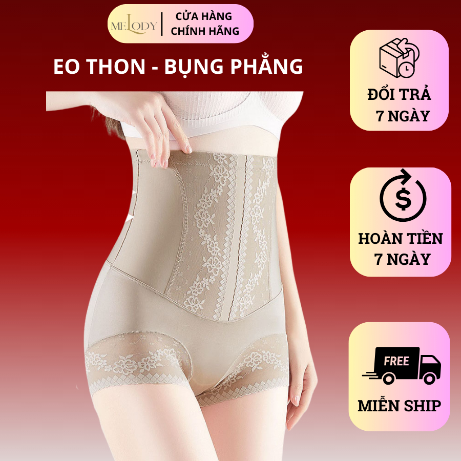 Quần gen bụng Melody họa tiết ren quyến rũ, chất liệu sua lụa cao cấp - Hàng chính hãng loại 1 - Mã QG03