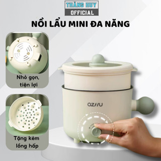 Nồi Lẩu Điện Mini Đa Năng 2 Tầng Kèm Giá Hấp. Hấp, Nướng, Luộc, Chiên, Chống Dính, Nồi Gang Tiện Lợi, Sử Dụng Dễ Dàng