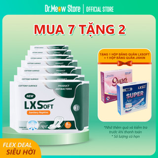 COMBO 7 Gói Tặng 2 Băng Vệ Sinh LXSoft nhập khẩu Hàn Quốc Ban Ngày Có Cánh 8 miếng/245mm - Siêu thấm hút