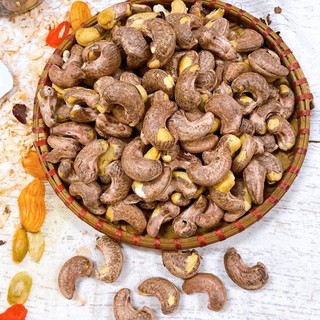 1kg hạt điều lụa còn vỏ rang muối king food hạt to loại 1 date mới