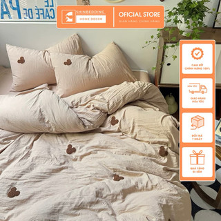 Set Bộ Vỏ Chăn Ga Đũi Hàn Đính Hoa Bi, Chất Đũi Mềm Mát ( Nhiều Màu Sắc) - Shinbedding