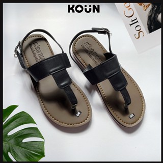  Giày Sandal Nữ Xỏ Ngón Đế Bệt Thời Trang Đi Biển Dép Kẹp Quai Hậu Đi Học Da Mềm 