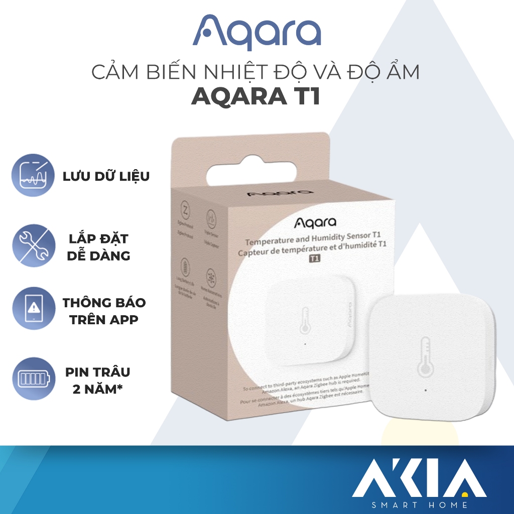[MỚI] Cảm biến nhiệt độ và độ ẩm Aqara T1, lưu dữ liệu, gửi thông báo đến điện thoại, Cần có HUB Aqa