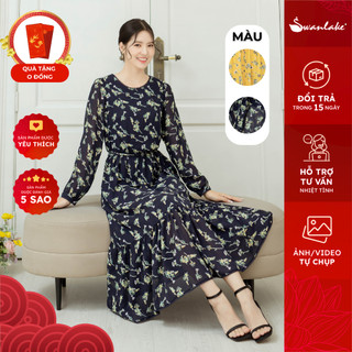 SWANLAKE | Đầm Maxi Dáng Dài Nhún Eo Phối Ren Vải Voal Bông Cao Cấp - D11057LW01
