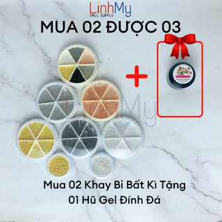 Khay bi trang trí móng - set khay bi trang trí móng nail - khay bi 6 ngăn mix size đủ màu chuyên dụng cho thợ nail.