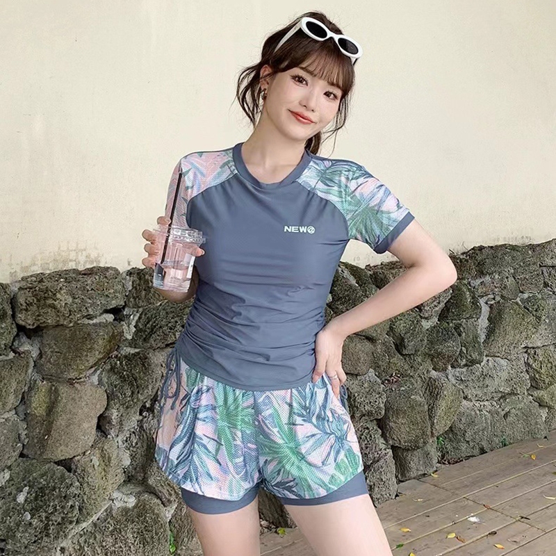 Đồ bơi nữ big size kín đáo 2 mảnh đi biển có đệm ngực, quần 2 lớp vải mềm mại co giãn