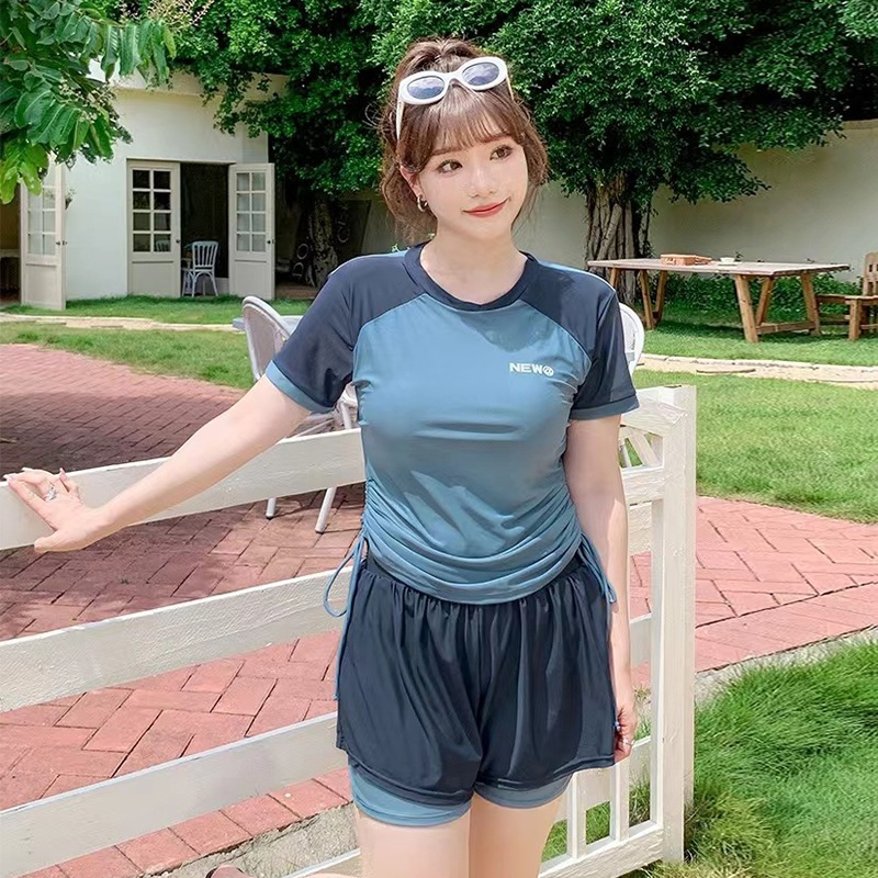 Đồ bơi nữ big size kín đáo 2 mảnh đi biển có đệm ngực, quần 2 lớp vải mềm mại co giãn | BigBuy360 - bigbuy360.vn