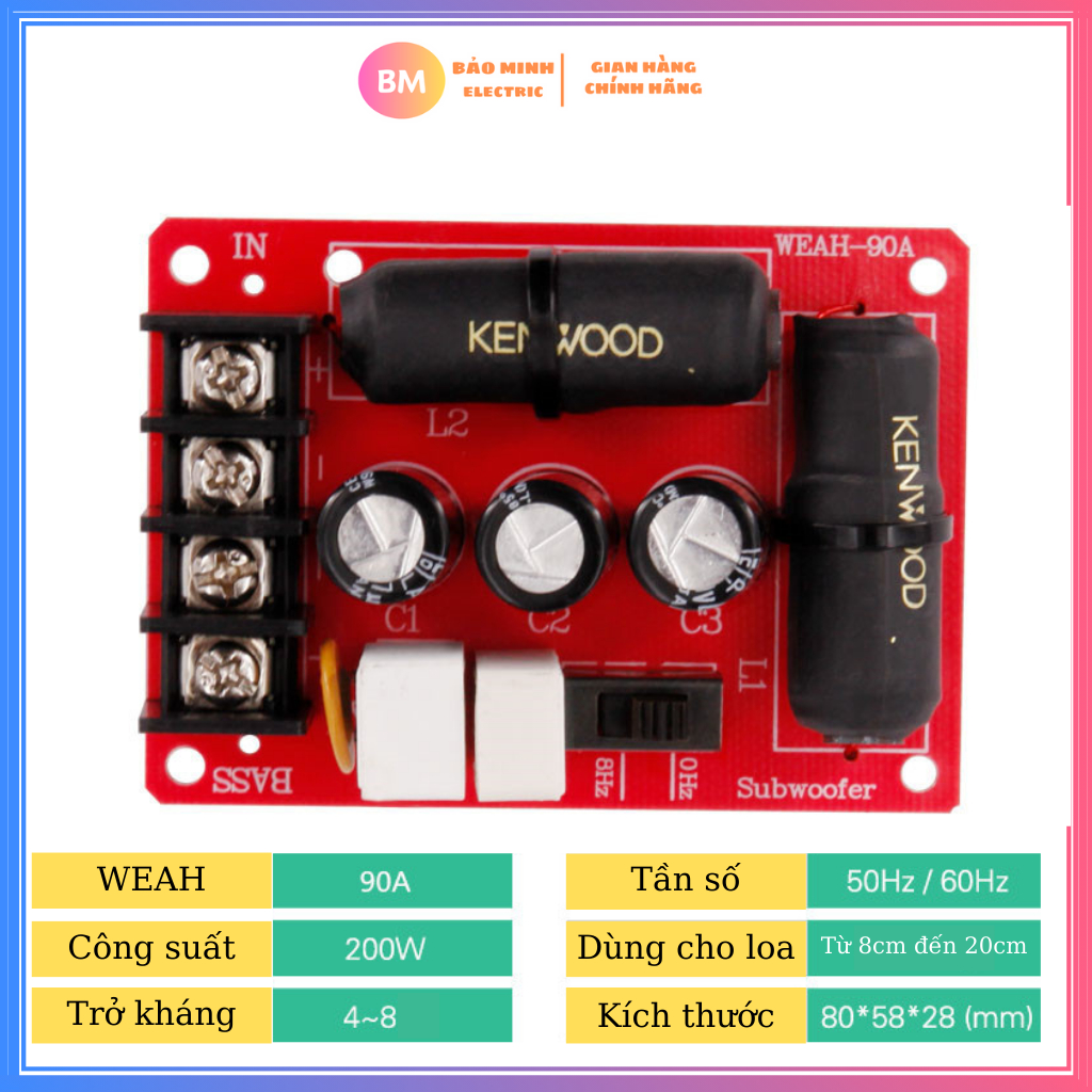 [Giá 1 mạch] Phân tần loa Sub Weah-90A nhập khẩu | Phân tần loa sub hơi | Phân tần loa Sub điện Bass 16, 20, 25